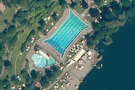 Das Lido am Großen Montiggler See im Orthofoto (Quelle: Geobrowser Maps)