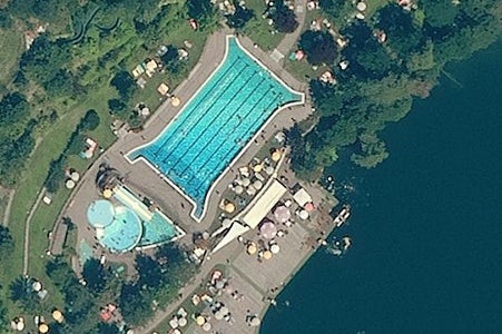 Das Lido am Großen Montiggler See im Orthofoto (Quelle: Geobrowser Maps)