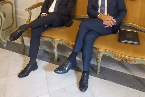 Die Landeshauptleute Maurizio Fugatti (links) und Arno Kompatscher trafen heute im Palazzo Chigi Ministerpräsidentin Giorgia Meloni. (Foto: LPA/mdg)