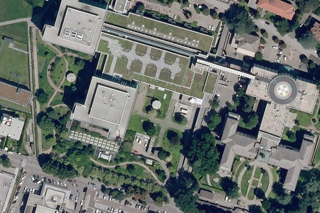 Das Krankenhausgelände in Meran (Quelle: Geobrowser Maps)