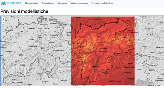 Neuheit beim Euregio-Wetterbericht: Ein Bereich für Modellprognose, realisiert in Zusammenarbeit mit MeteoSchweiz (Foto: Euregio)
