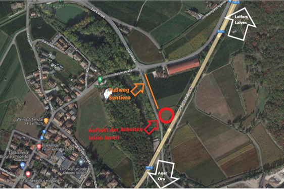 Auftakt der Bauarbeiten für den Tunnel Branzoll am 1. März: Anfahrtsplan (Bild: Landesabtieilung Tiefbau)