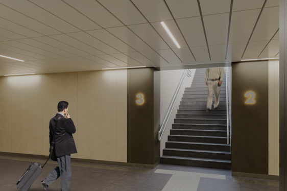 Das Land plant gemeinsam mit der Gemeinde, die Unterführung auch unter die Pustertaler Staatsstraße (SS49) zu verlängern, um den nördlichen Bereich und die künftigen Kasernen der Sicherheitskräfte an den Bahnverkehr anzubinden. (Rendering: Gruppo FS)