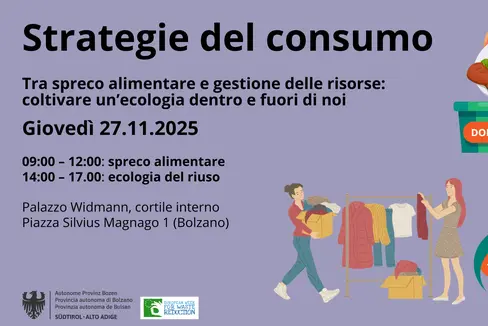 Il 27 novembre a Bolzano si terrà la tavola rotonda organizzata dall'Ufficio Gestione rifiuti si occuperà in due parti dello spreco alimentare e della gestione delle risorse. (Foto: Agenzia provinciale per l'ambiente e la tutela del clima)