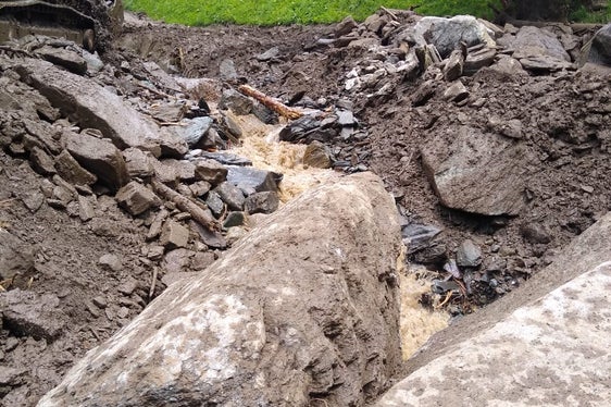 Wildbachverbauung im Einsatz: im Bild gestern nach dem Murabgang im Grabenbach in Mühlwald (Foto: Agentur für Bevölkerungsschutz/Amt für Wildbach- und Lawinenverbauung Ost)
