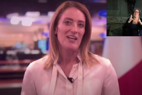 EU-Parlamentspräsidentin Metsola in ihrer Videobotschaft der an die italienischen Regionen (Foto: LPA)