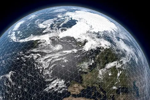 Das Datenmodell ICON enthält als Basis der Gitterstruktur ein in die Erdkugel platziertes Dreiecksgitter. Durch die exaktere Abbildung der komplexen Topografie der Alpen errechnet das neue Wettermodell präzisere Vorhersagen des Wetters im Vergleich zum vorhergehenden Wettermodell.(Foto: ICON)