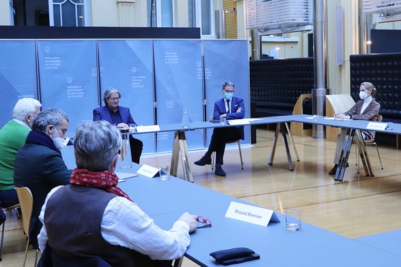 Das heutige Treffen des neuen Coni-Vorstands mit Landeshauptmann Kompatscher (Foto: LPA)