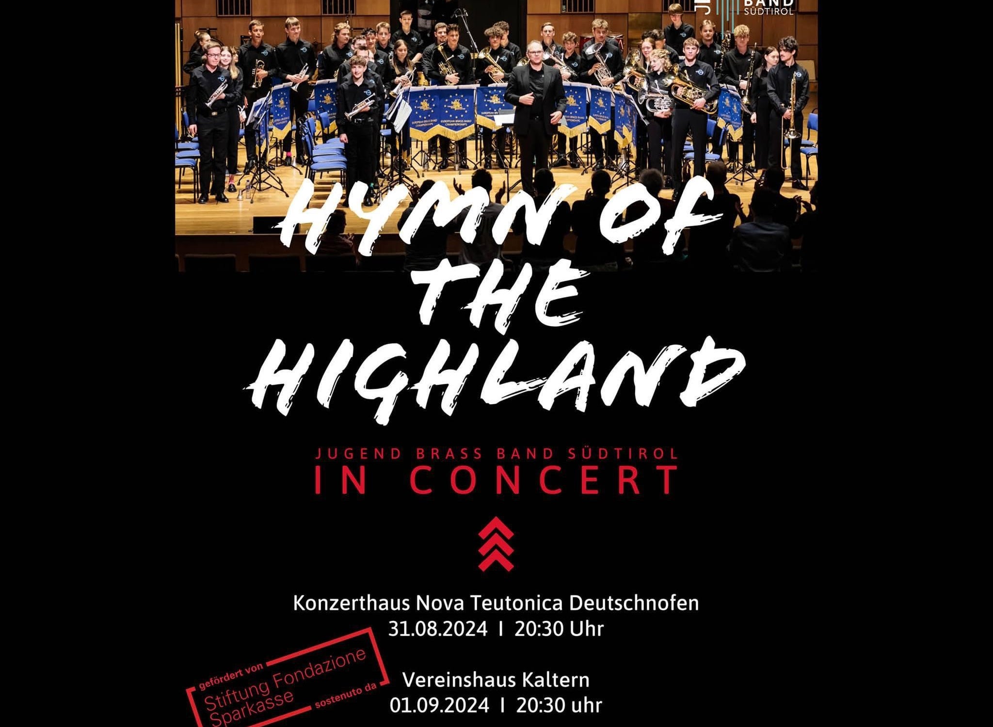 Brass Band Giovanile Alto Adige in concerto: il manifesto (Fonte: USP/Direzione provinciale Scuola musicale tedesca e ladina)