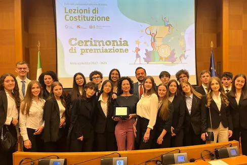Die Schülerinnen und Schüler wurden für ihr Projekt Gender Gap gestern (29. Mai) in Rom ausgezeichnet. (Foto: LPA/Carducci-Gymnasium)
