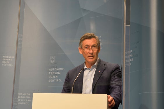 L'assessore alla salute, Thomas Widmann, nel corso della conferenza stampa odierna (Foto: ASP/Igor Cocca)