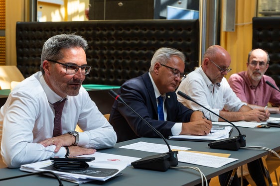 In rappresentanza della Provincia: (da sinistra) il presidente Kompatscher, il segretario generale Magnago, il direttore dell'Agenzia Ruffini e il direttore d'Ufficio Angelucci (Foto: ASP/Fabio Brucculeri)
