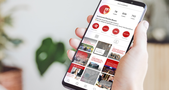 Nachrichten und Bilder von der Landesregierung und Landesverwaltung gibt es jetzt auch auf dem neuen offiziellen Instagram-Kanal @land.suedtirol. (Foto: LPA)