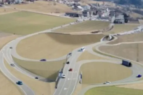 La circonvallazione di Perca, lunga 3 chilometri, migliorerà la qualità della vita dei residenti e sarà un'infrastruttura importante per i Giochi olimpici invernali di Milano Cortina 2026 (Rendering: Ripartizione Infrastrutture)