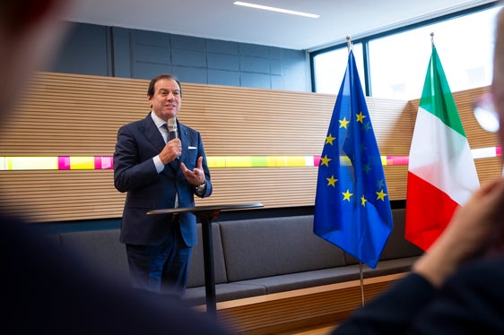 Il viceministro dell'Economia e delle Finanze Maurizio Leo nel corso della sua relazione sulla riforma fiscale (Foto: ASP/Fabio Brucculeri)