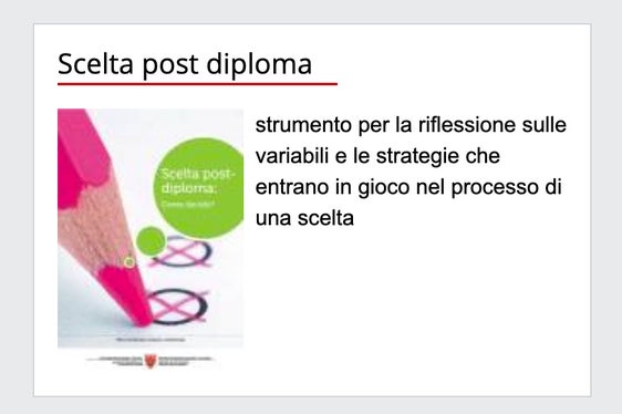 Alcuni dei servizi accessibili sulla pagina del Servizio orientamento provinciale. (Foto: ASP)