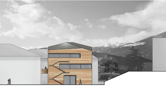 Im Zuge der Umbau- und Erweiterungsarbeiten wird das Sozialzentrum Trayah in Bruneck um zwei Stockwerke in Holzbauweise erhöht. (Foto: LPA)