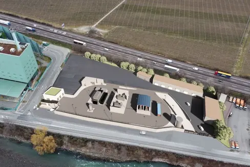 Eines der PNRR-Vorhaben in Südtirol: Das Projekt Hydrogen Valley sieht eine Anlage zur Erzeugung von Wasserstoff in Bozen-Süd vor. Dieser soll unter anderem für den emissionsfreien Betrieb von 180 SASA-Bussen genutzt werden. (Quelle: SASA)