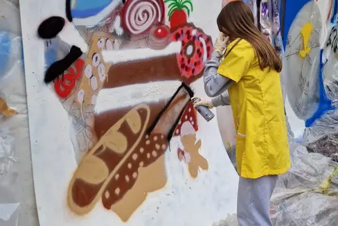 Progetto di street art alla scuola professionale Luis Zuegg di Merano (Foto: ASP/Scuola professionale Luis Zuegg)