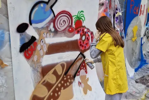 Progetto di street art alla scuola professionale Luis Zuegg di Merano (Foto: ASP/Scuola professionale Luis Zuegg)