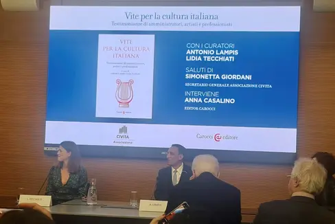 Presentazione romana all'associazione Civita in piazza Venezia, il 15 novembre, del libro Vite per la cultura italiana curato dal direttore del Dipartimento cultura italiana, ambiente e energia Antonio Lampis e da Lidia Tecchiati (Foto: ASP/Dipartimento cultura italiana, ambiente e energia)