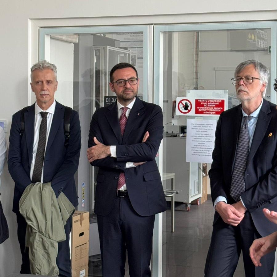 Hanno fatto il punto su filiera tecnologico-professionale e percorsi ITS: da sinistra il dirigente dell'Istituto C. Battisti Paolo Rech, il vicepresidente Galateo e il direttore Ettore Acerra. (Foto: USP)