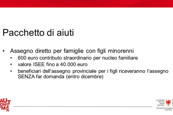 Una delle slide presentate nel corso della conferenza stampa odierna (Fonte: ASP)