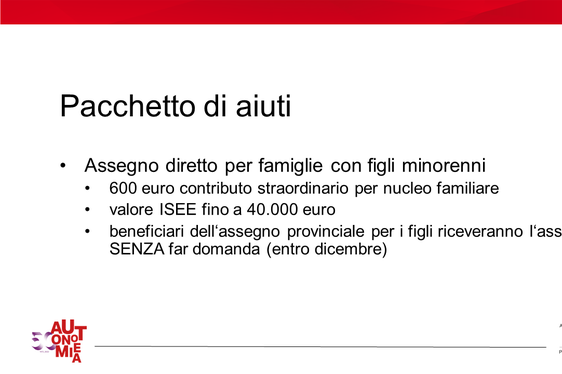 Una delle slide presentate nel corso della conferenza stampa odierna (Fonte: ASP)