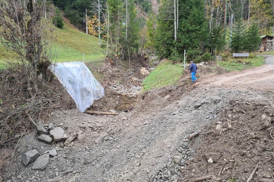 I lavori effettuati lungo il rio Chessl. (Ufficio bacini montani Est)