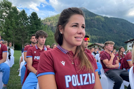 Nadia Delago, 24enne gardenese delle Fiamme Oro, ieri all'Euregio Sport Camp di Moena (Foto Ufficio stampa Provincia Autonoma di Trento)