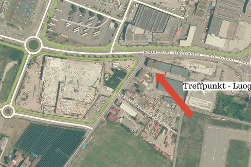 Das Halbzeit-Gespräch mit Landesrat Alfreider findet im Stützpunkt des Straßendienstes Salten Schlern im Grutzenweg in Bozen Süd statt, im Bild die Wegbeschreibung.