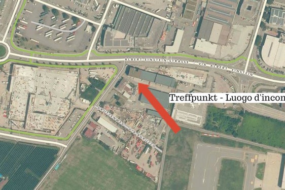 Das Halbzeit-Gespräch mit Landesrat Alfreider findet im Stützpunkt des Straßendienstes Salten Schlern im Grutzenweg in Bozen Süd statt, im Bild die Wegbeschreibung.