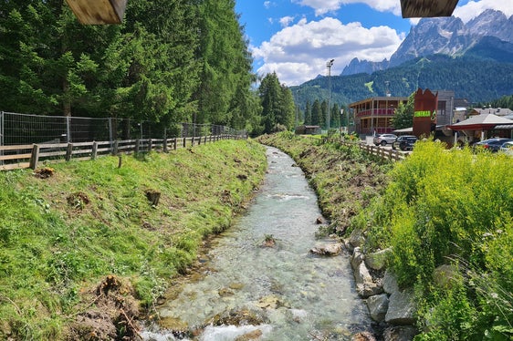 Vor Beginn der Arbeiten der Wildbachverbauung wurde das Ufergehölz entlang des Mittellaufs des Sextnerbachs abgeholzt. (Foto: LPA/Landesamt für Wildbach- und Lawinenverbauung Ost in der Agentur für Bevölkerungsschutz)