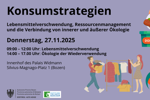 Mit Lebensmittelverschwendung und Ressourcenmanagement befasst sich die Podiumsdiskussion in zwei Teilen des Landesamtes für Abfallwirtschaft am 27. November in Bozen. (Foto: Landesagentur für Umwelt und Klimaschutz)