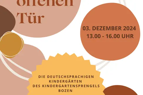 Am 3. Dezember öffnen die deutschsprachigen Kindergärten des Kindergartensprengels Bozen von 13 bis 16 Uhr ihre Türen für alle Interessierten.