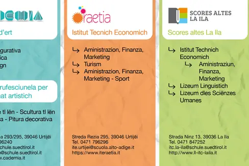 Les scores altes ladines á n'oferta de formaziun ampla y interessanta (Foto: Intendënza ladina)