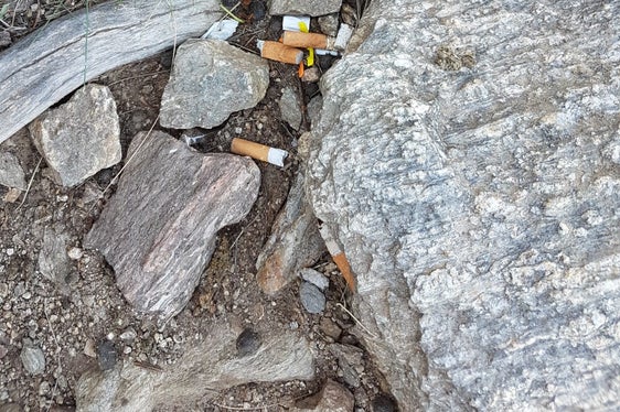 I mozziconi di sigaretta sono i rifiuti più comuni, purtroppo anche sui sentieri di montagna (Foto Maria Mayr)