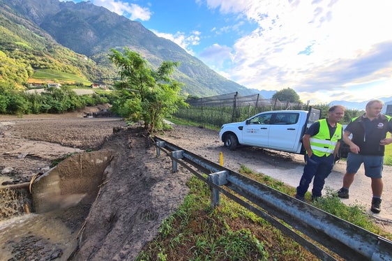 Lo smottamento avvenuto in località Lahnbach. (Foto: ASP/Ufficio sistemazione bacini montani Ovest)