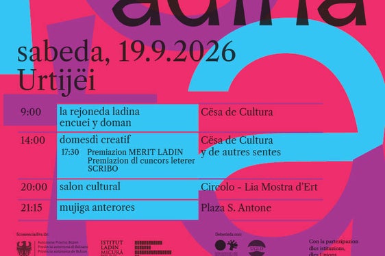 I dettagli relativi al “Di dla cultura ladina” saranno presentati nel corso di una conferenza stampa che si terrà il 9 settembre; l’invito seguirà a breve.