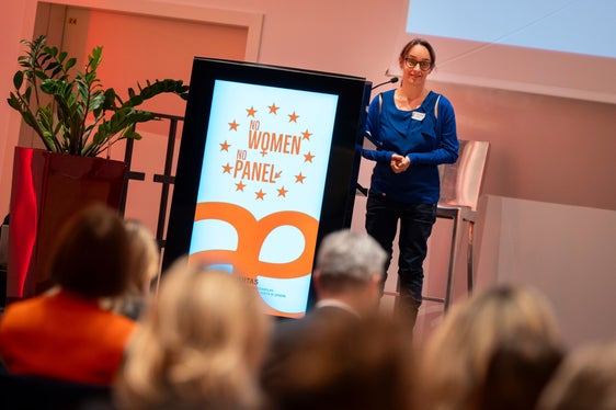 L'attrice Rosa Losilla ha parlato di Amleta, un'associazione di attrici di tutta Italia, nata dalla sensazione di disparità di trattamento delle donne in teatro. (Foto: USP/Fabio Brucculeri)