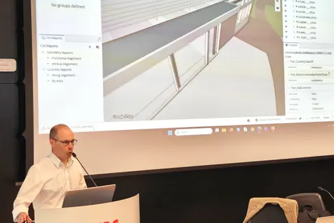 Ulrich Tirler, der innerhalb der Abteilung Informatik für BIM verantwortlich ist, stellte insbesondere den BIM‑Guide als zentrales Instrument des Programms BIM4PAB vor, der öffentlichen Vergabestellen eine einheitliche Grundlage für die Abwicklung von Bauvorhaben nach der BIM‑Methodik bietet. (Foto: LPA/Ursula Pirchstaller)