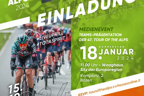 Tour of the Alps 2024: Am 18. Jänner werden die Teams der diesjährigen Radsportveranstaltung in Bozen präsentiert. (Foto: Vitesse)