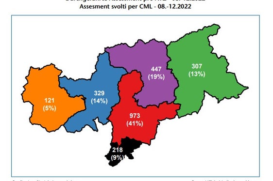 So verteilen sich die durchgeführten Assessments auf das Landesgebiet. (Quelle: Amt für Arbeitsvermittlung)