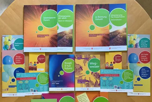 Das Amt für Ausbildungs- und Berufsberatung informiert unter anderem mit zahlreichen Broschüren über bestehende Ausbildungsmöglichkeiten in- und außerhalb Südtirols. (Foto: LPA/Amt für Ausbildungs- und Berufsberatung)