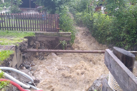 Numerosi i danni registrati lungo il corso del rio del Conio (Foto: ASP/Ufficio sistemazione bacini montani Est)