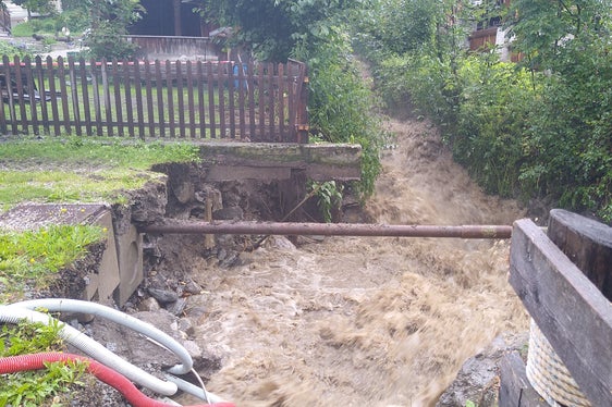 Numerosi i danni registrati lungo il corso del rio del Conio (Foto: ASP/Ufficio sistemazione bacini montani Est)