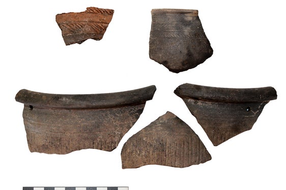Bei den Grabungsarbeiten wurden Teile von Keramikgefäßen gefunden, diese gehörten zum Alltagsgeschirr der Siedlerinnen und Siedler. (Foto: LPA/Amt für Archäologie)