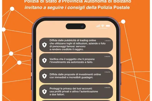 Non cadere nella rete (Verfange dich nicht im Netz): Mit diesem Wortspiel machen Schülerinnen und Schüler der Landesberufsschule Luigi Einaudi auf die Gefahren im Internet aufmerksam. (Foto: LPA/CTS Einaudi/Polizia di Stato)