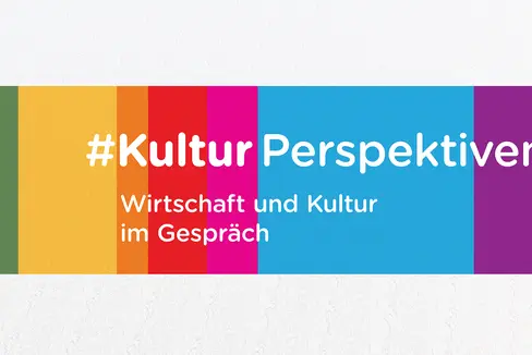 Zur Veranstaltungsreihe #KulturPerspektiven lädt Landesrat Achammer ab 3. Mai. Dabei wird mit Gästen aus dem Kunst-, Kultur- und Wirtschaftsbereich über kulturelle Themen diskutiert. Im Bild das Logo der Veranstaltungsreihe