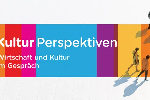 Zur Veranstaltungsreihe #KulturPerspektiven lädt Landesrat Achammer ab 3. Mai. Dabei wird mit Gästen aus dem Kunst-, Kultur- und Wirtschaftsbereich über kulturelle Themen diskutiert. Im Bild das Logo der Veranstaltungsreihe
